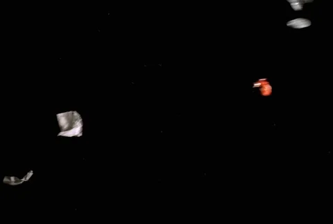 Trash blowing across the frame Stock Footage 86884989