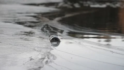 Trash Bottle Floating Next To Ice, Marine Pollution in Nature at Winter, Static Vídeos de archivo 190563788