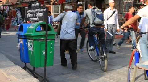 Trash Boxes in Kathmandu, Nepal Video stock 41937592