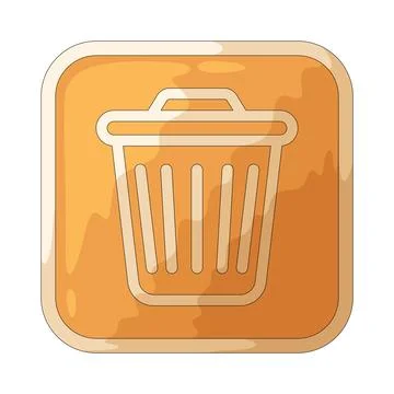 Trash button illustration Ilustração Stock