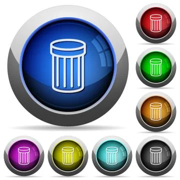 Trash button set Illustrazione stock