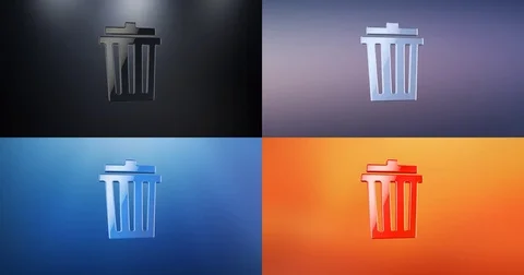 Trash Can 3d Icon Stock Footage 69775547