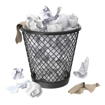 Trash Can and Papers Stock-Illustration