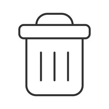 Trash can and waste bin icon in line design. Trash, garbage, bin, waste, delete Stock Illustration
