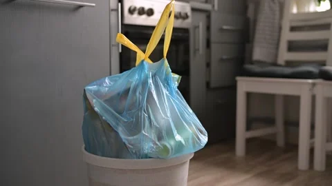 Trash can with a bag Stock Footage 250186615