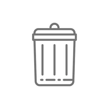 Trash can, bin line icon. Isolated on white background Stock Illustration