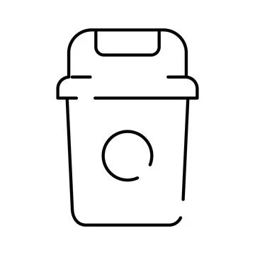 Trash can bin recycling disposal container line art Stock Illustration
