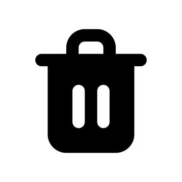Trash can black glyph ui icon 스톡 일러스트