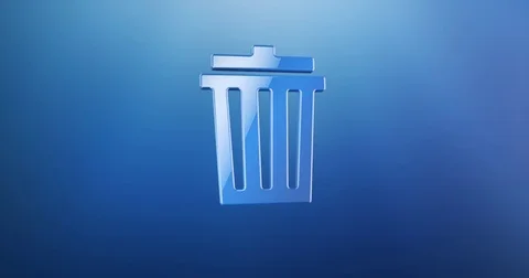 Trash Can Blue 3d Icon Stock Footage 69775620