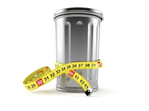 Trash can with centimeter Stock Illustration