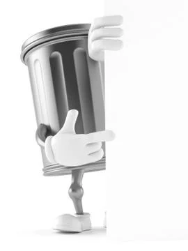 Trash can character Stock Illustration