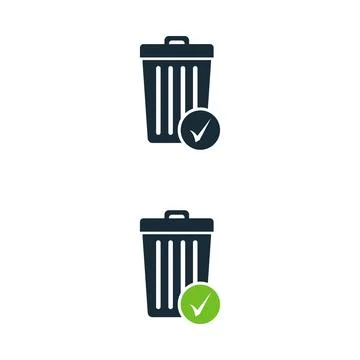 Trash Can Check Mark Icon Design Template Elements Stock Illustration
