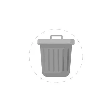 Trash can colourful flat vector icon Stock Illustration