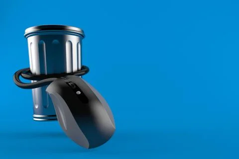 Trash can with computer mouse Stock Illustration