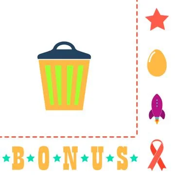 Trash can computer symbol Stock Illustration