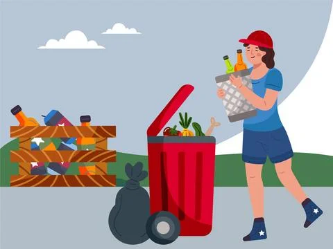 Trash Can Concept Illustration Stock Illustration