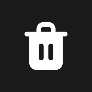 Trash can dark mode glyph ui icon 스톡 일러스트