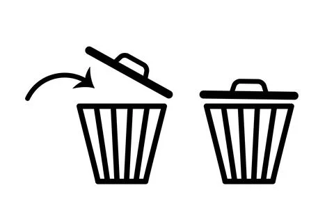 Trash can delete icon set Stock Illustration