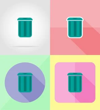 Trash can for design flat icons vector illustration Stock-Illustration
