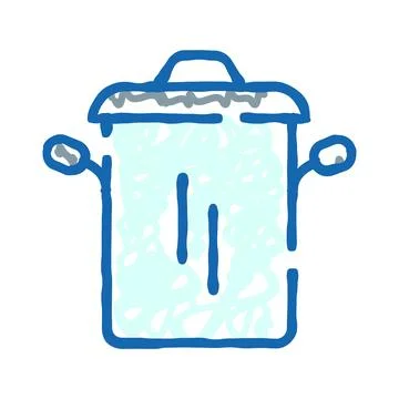 Trash can doodle drawing for waste disposal concept Stock Illustration