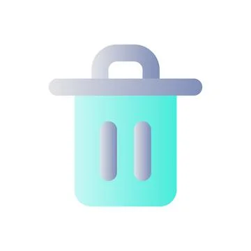 Trash can flat gradient color ui icon Illustrazione stock
