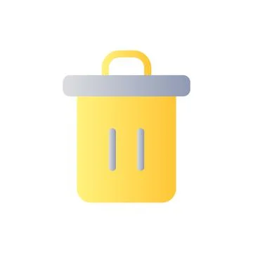 Trash can flat gradient color ui icon Illustrazione stock