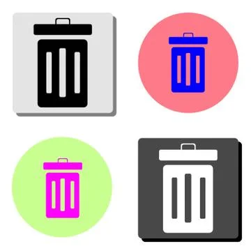 Trash can. flat vector icon Stock Illustration