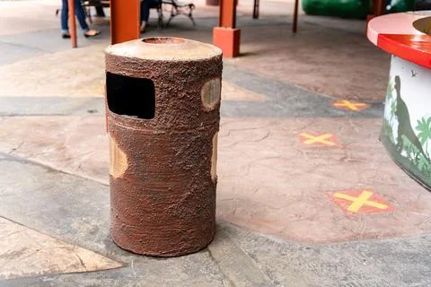 Trash Can in Funland Stock Photos