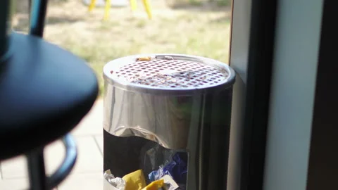 Trash can with garbage in 4k slow motion Vídeos de archivo 93030343