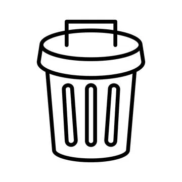 Trash can, garbage box, rubbish bin. Vector. Stock Illustration