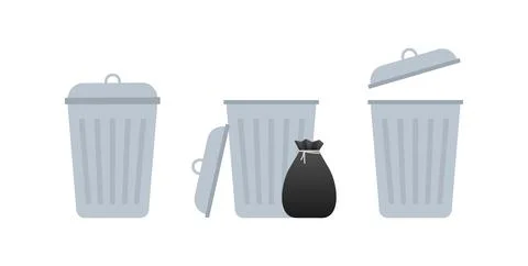 Trash can garbage dustbin. Vector stock illustration. 스톡 일러스트