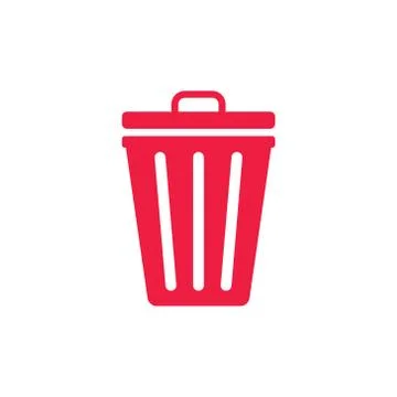 Trash can garbage dustbin waste. Trashcan basket empty bucket Illustrazione stock