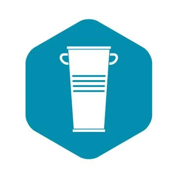 Trash can with handles icon, simple style Illustration