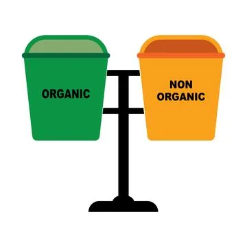 Trash can icon, and its designation Stock-Illustration
