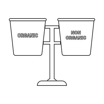 Trash can icon, and its designation Stock-Illustration