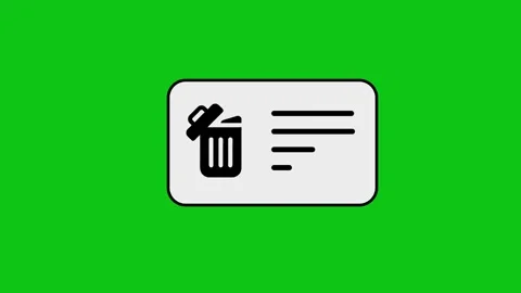 Trash can icon appearing on document with checklist mark on green screen ba.. Stock Footage 346497092