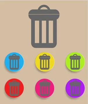 Trash can icon with color variations, vector Stock-Illustration