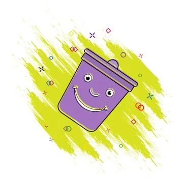 Trash can icon. Comic book style icon with splash effect. flat style Stock Illustration