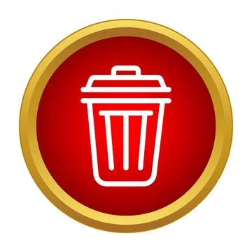 Trash can icon for deleting digital content Stock Illustration
