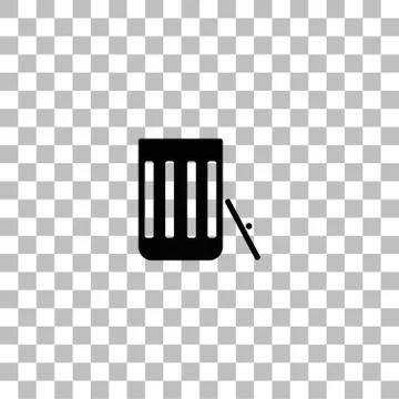 Trash can icon flat Stock Illustration