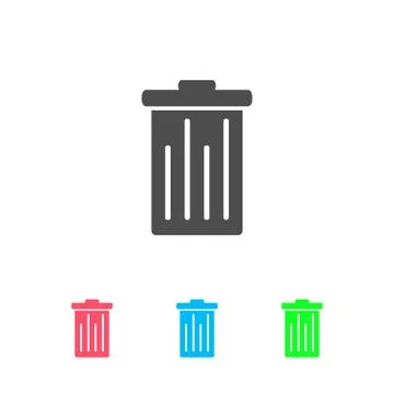 Trash can icon flat. Stock-Illustration