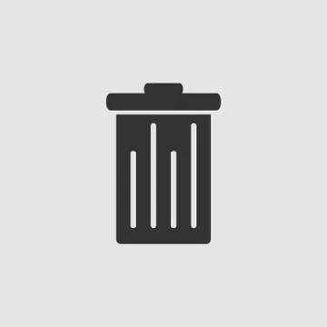 Trash can icon flat. Stock Illustration