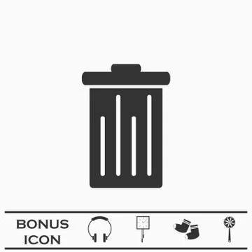 Trash can icon flat. Stock-Illustration