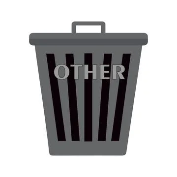 Trash can icon. Flat vector illustration of Garbage bin isolated on white b.. Stock Illustration