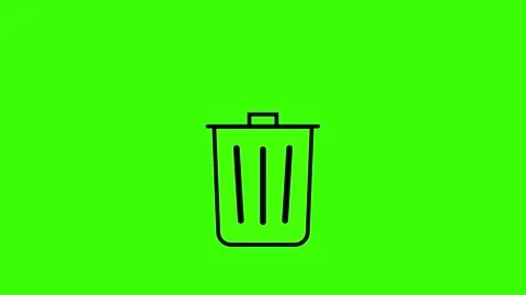 Trash can icon green screen animated icon throw away trash green screen whi.. Stock Footage 284630634