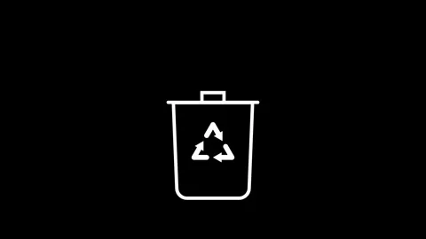 Trash can icon green screen animated icon throw away trash green screen whi.. Stock Footage 284630823