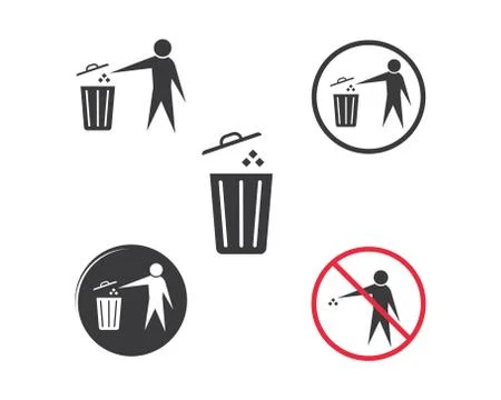Trash can icon lgo vector illustration design Stock Illustration