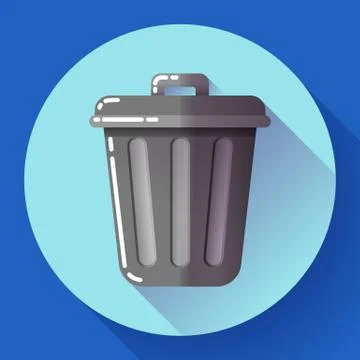 Trash can icon Recycle Bin Garbage Flat Vector Illustration 스톡 일러스트