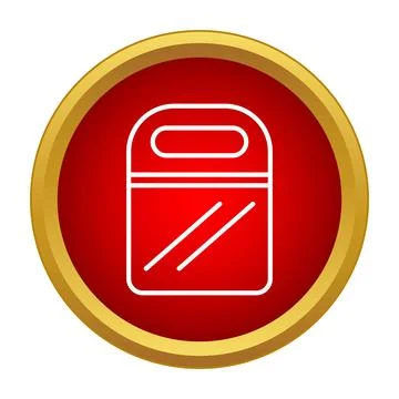 Trash can icon on red circle button Ilustración de archivo