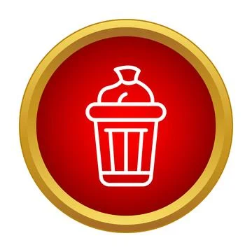 Trash can icon removing garbage waste or rubbish Stock Illustration